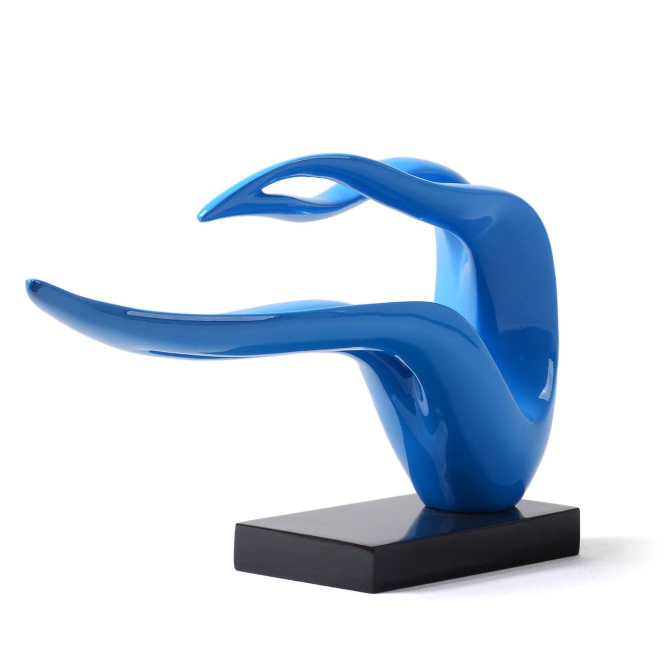 Modern Abstract Sculpture – Blue Polyresin Figurine Home Décor & Table Centerpiece (40cm)