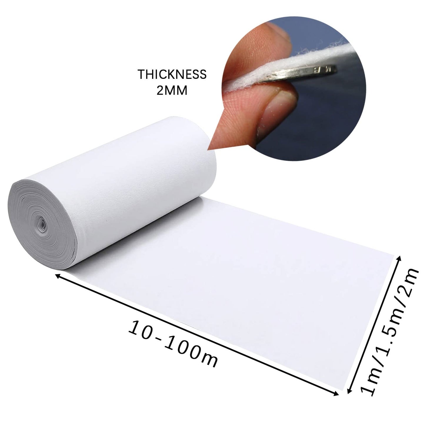 White Wedding Aisle Runner Carpet – Non-Slip Polyester Runway Rug Mat for Wedding Ceremonies, Parties & Events – 2mm Thick (1.5m x 25m)