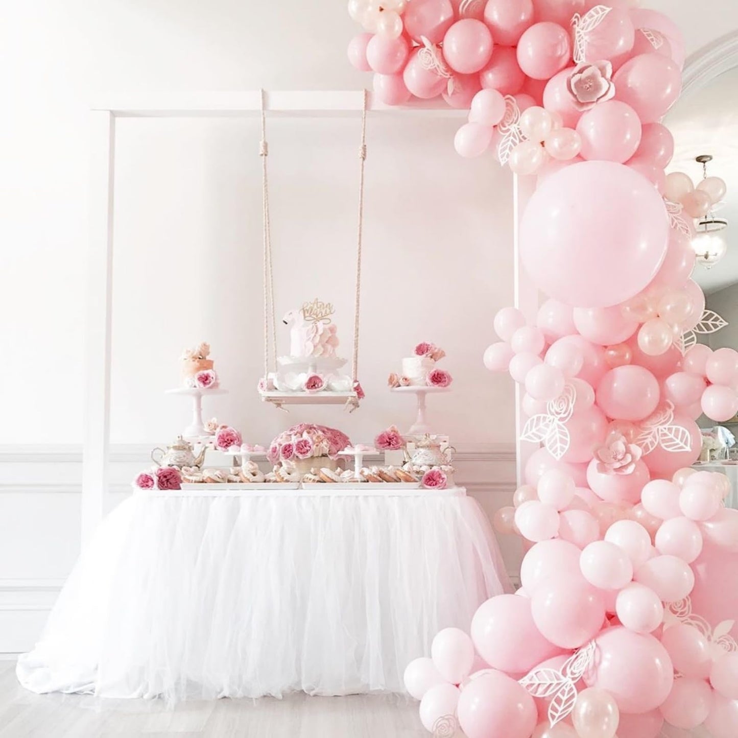 Balloon Arch Stand Set – 2.5m & 1.5m Freely Bendable Half Balloon Column Stands with Bases, Water Bags & Accessories (Gold)