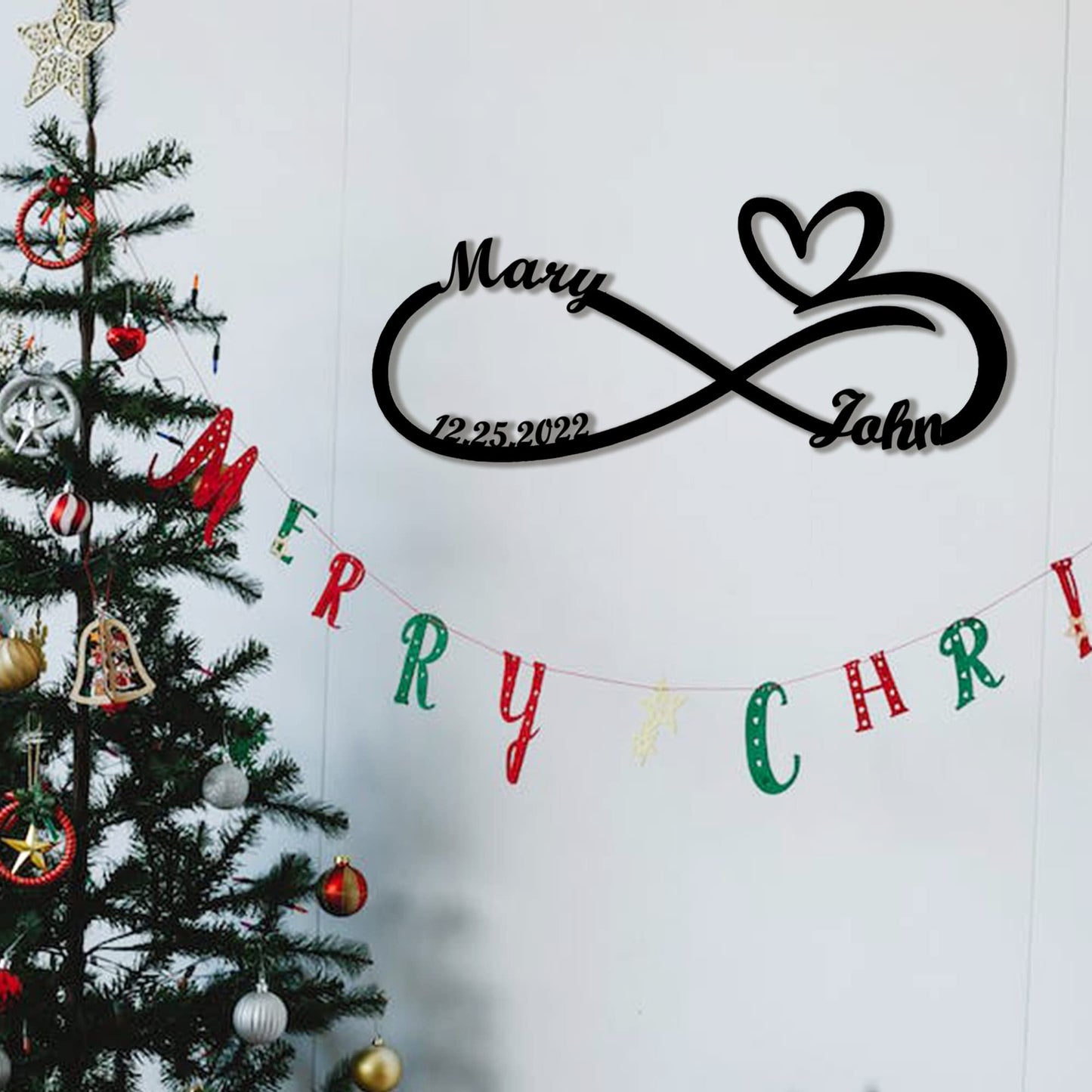 Custom Infinity Metal Sign with LED Lights – Personalized Heart Wall Décor for Weddings, Anniversaries & Home