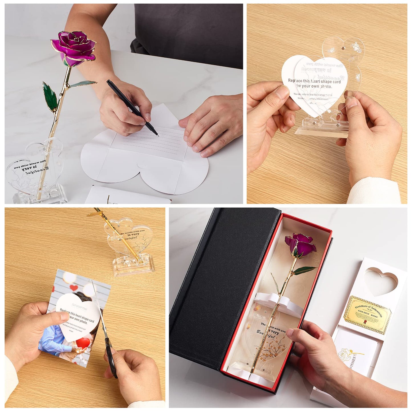 Gold-Dipped Infinity Rose – Purple Preserved Real Flower with Resin Finish & Gift Box, Eternal Rose for Anniversaries, Birthdays & Valentine’s Day