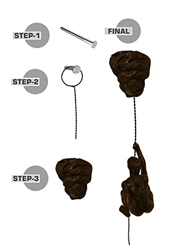 Set of 6 Bronze Climbing Men Wall Sculptures – Hanging Resin & Metal Figurines for Indoor/Outdoor Wall Art