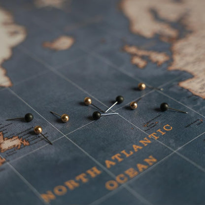 Canvas World Map with Cork Pin Board – 120x80cm Wall Art for Travel Planning & Home Décor
