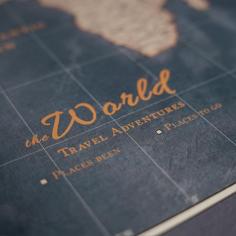 Canvas World Map with Cork Pin Board – 120x80cm Wall Art for Travel Planning & Home Décor