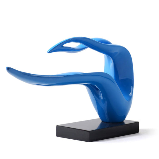Modern Abstract Sculpture – Blue Polyresin Figurine Home Décor & Table Centerpiece (40cm)