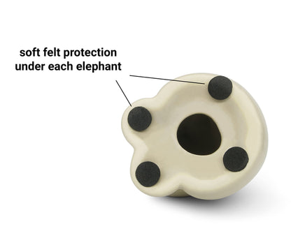 Loving Elephant Pair Sculpture – Modern Ceramic Decoration Set (Beige & Grey, 16cm High) – Ideal Gift for Couples