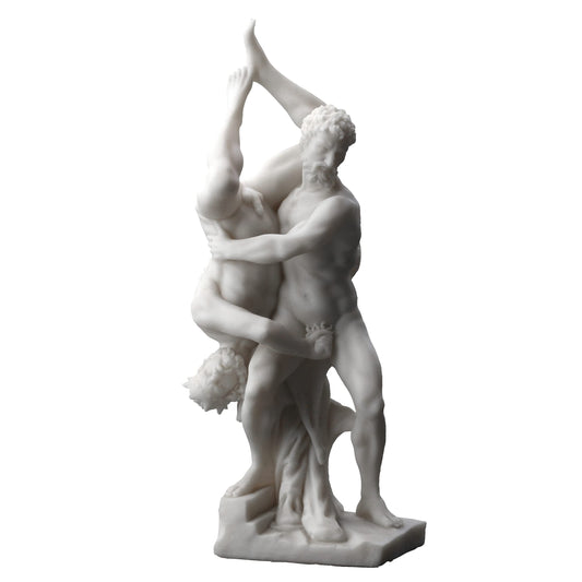 Veronese Design Hercules and Diomedes Resin Statue – 13" Marble White Finish Greek Mythology Figurine