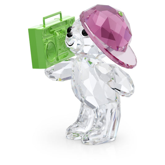 Swarovski Kris Bear 90s Party Ornament – Multicolored Crystal Figurine from the Kris Bears Collection