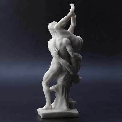 Veronese Design Hercules and Diomedes Resin Statue – 13" Marble White Finish Greek Mythology Figurine