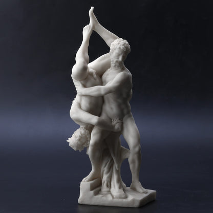 Veronese Design Hercules and Diomedes Resin Statue – 13" Marble White Finish Greek Mythology Figurine