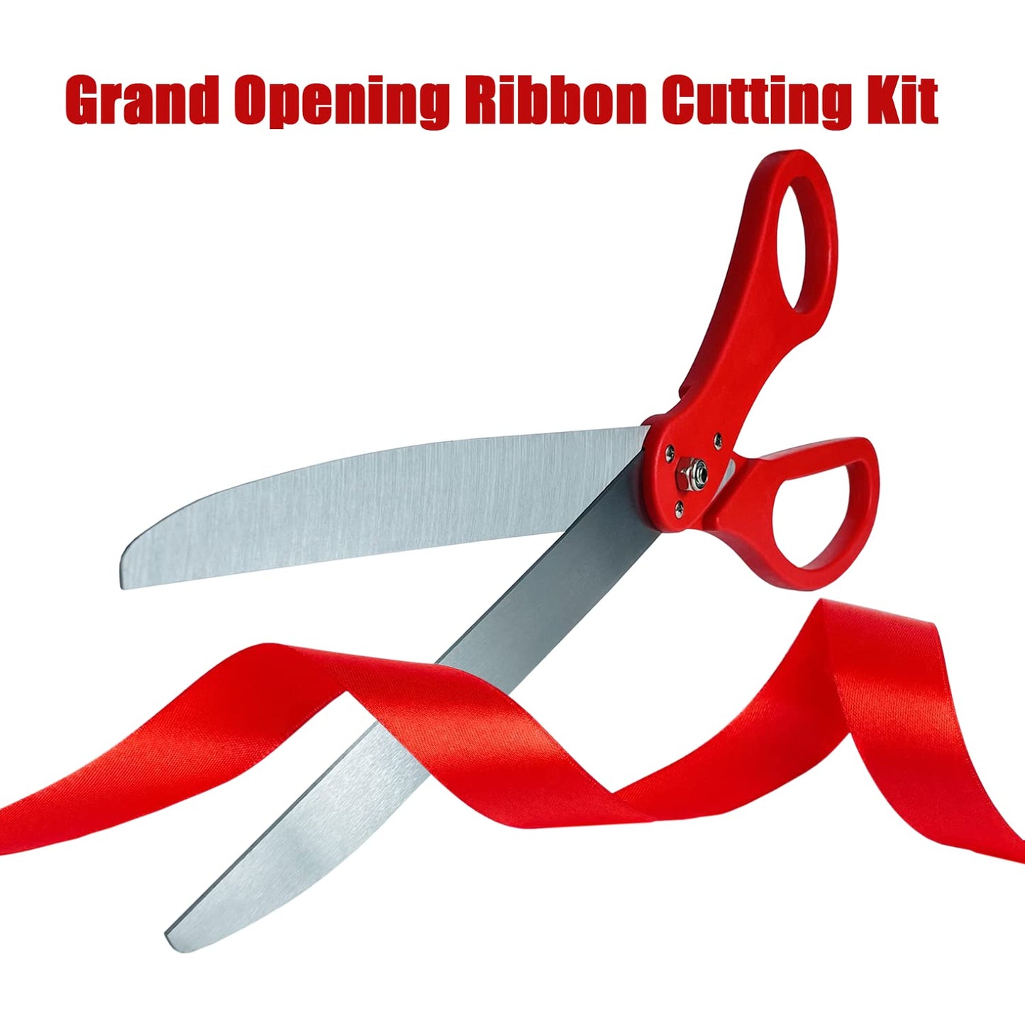 Grand Opening Ceremony Kit – 25" Giant Scissors, Red Satin Ribbon, Banner, Balloons & Decorations for Business