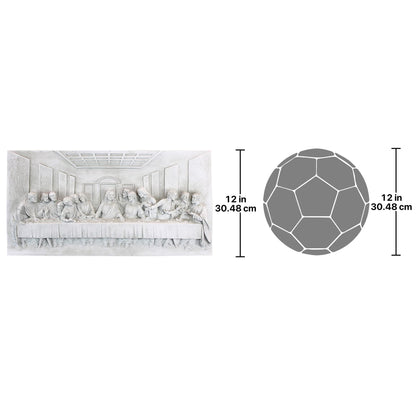 Design Toscano The Last Supper Religious Wall Frieze Sculpture, 58 cm, Polyresin, Antique Stone