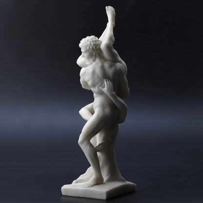 Veronese Design Hercules and Diomedes Resin Statue – 13" Marble White Finish Greek Mythology Figurine