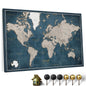 Canvas World Map with Cork Pin Board – 120x80cm Wall Art for Travel Planning & Home Décor