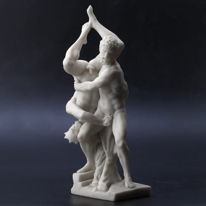 Veronese Design Hercules and Diomedes Resin Statue – 13" Marble White Finish Greek Mythology Figurine