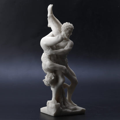 Veronese Design Hercules and Diomedes Resin Statue – 13" Marble White Finish Greek Mythology Figurine