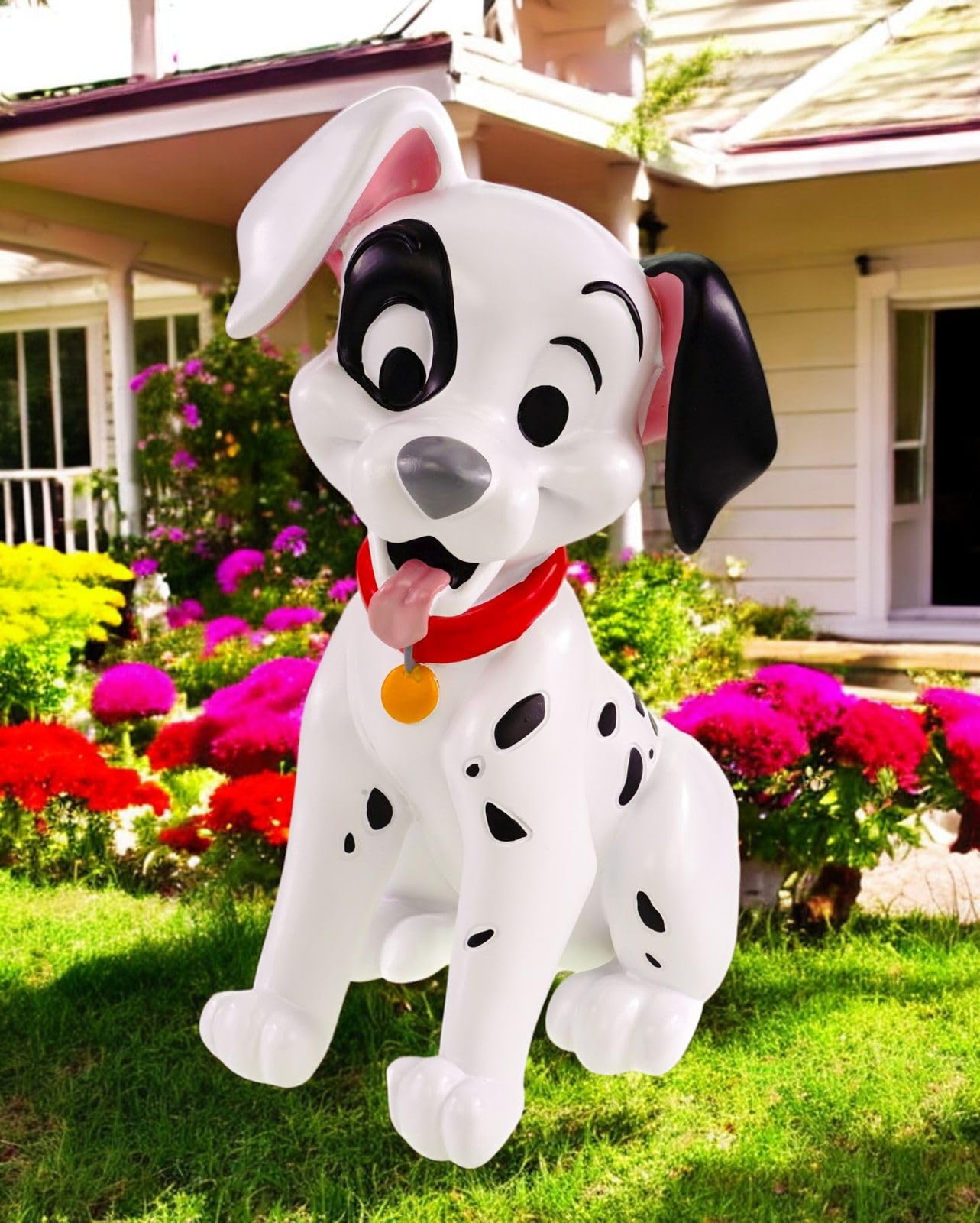 Disney 101 Dalmatians Patch Statue – 40cm Hand-Painted Polyresin Collectible for Indoor & Outdoor Display