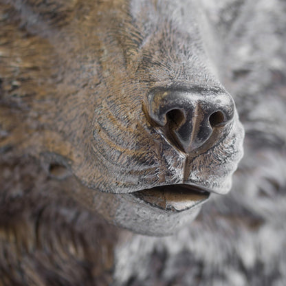 Bear Head Wall Sculpture – Large Brown Resin Animal Bust, Rustic Wall-Mounted Home Decoration (31x43x22cm)