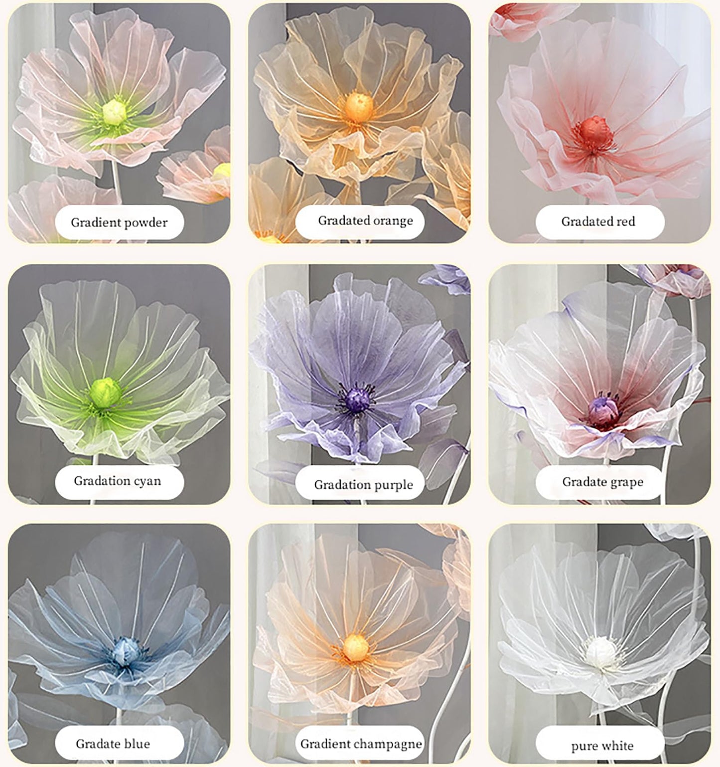 Large Artificial Giant Silk Flowers with Stand – Wedding & Event Decorations, Party Backdrops, Home Décor & Photography Props (Purple)