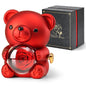 Romantic Teddy Bear with Preserved Red Rose, Hidden Jewelry Box & Heart Necklace – Unique Gift for Valentine’s, Anniversaries & Weddings