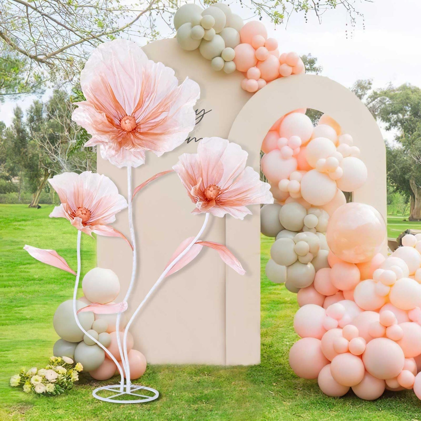 Large Artificial Giant Silk Flowers with Stand – Wedding & Event Decorations, Party Backdrops, Home Décor & Photography Props (Purple)