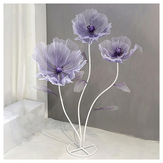 Large Artificial Giant Silk Flowers with Stand – Wedding & Event Decorations, Party Backdrops, Home Décor & Photography Props (Purple)