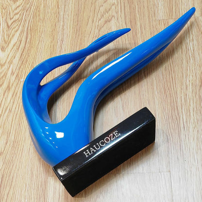 Modern Abstract Sculpture – Blue Polyresin Figurine Home Décor & Table Centerpiece (40cm)