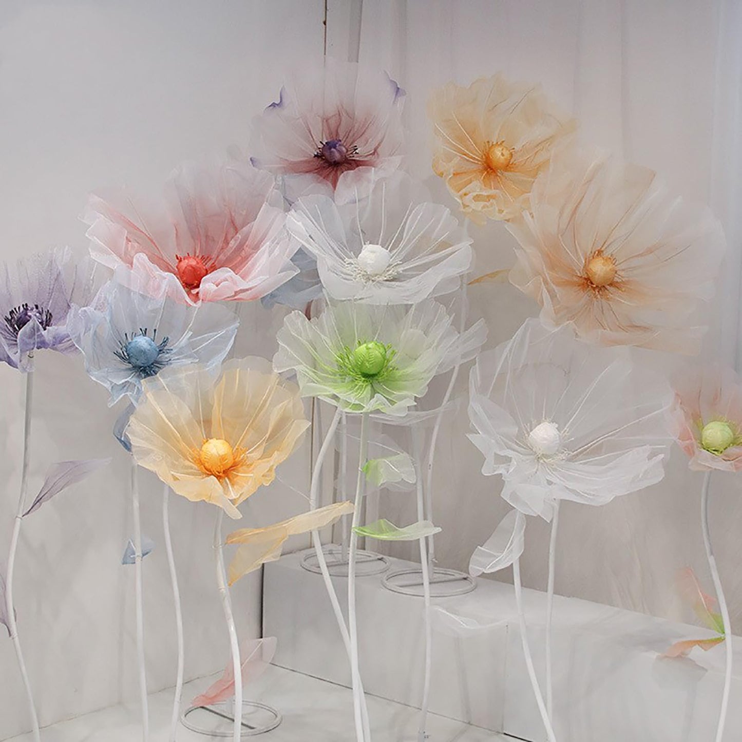 Large Artificial Giant Silk Flowers with Stand – Wedding & Event Decorations, Party Backdrops, Home Décor & Photography Props (Purple)