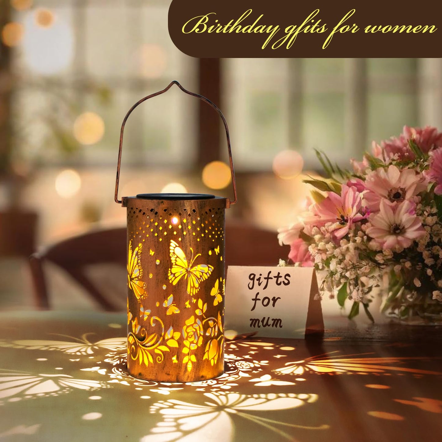 Solar Butterfly Lantern – Outdoor Garden LED Light, Waterproof Hanging Lantern for Yard, Patio & Pathway – Unique Gift for Women