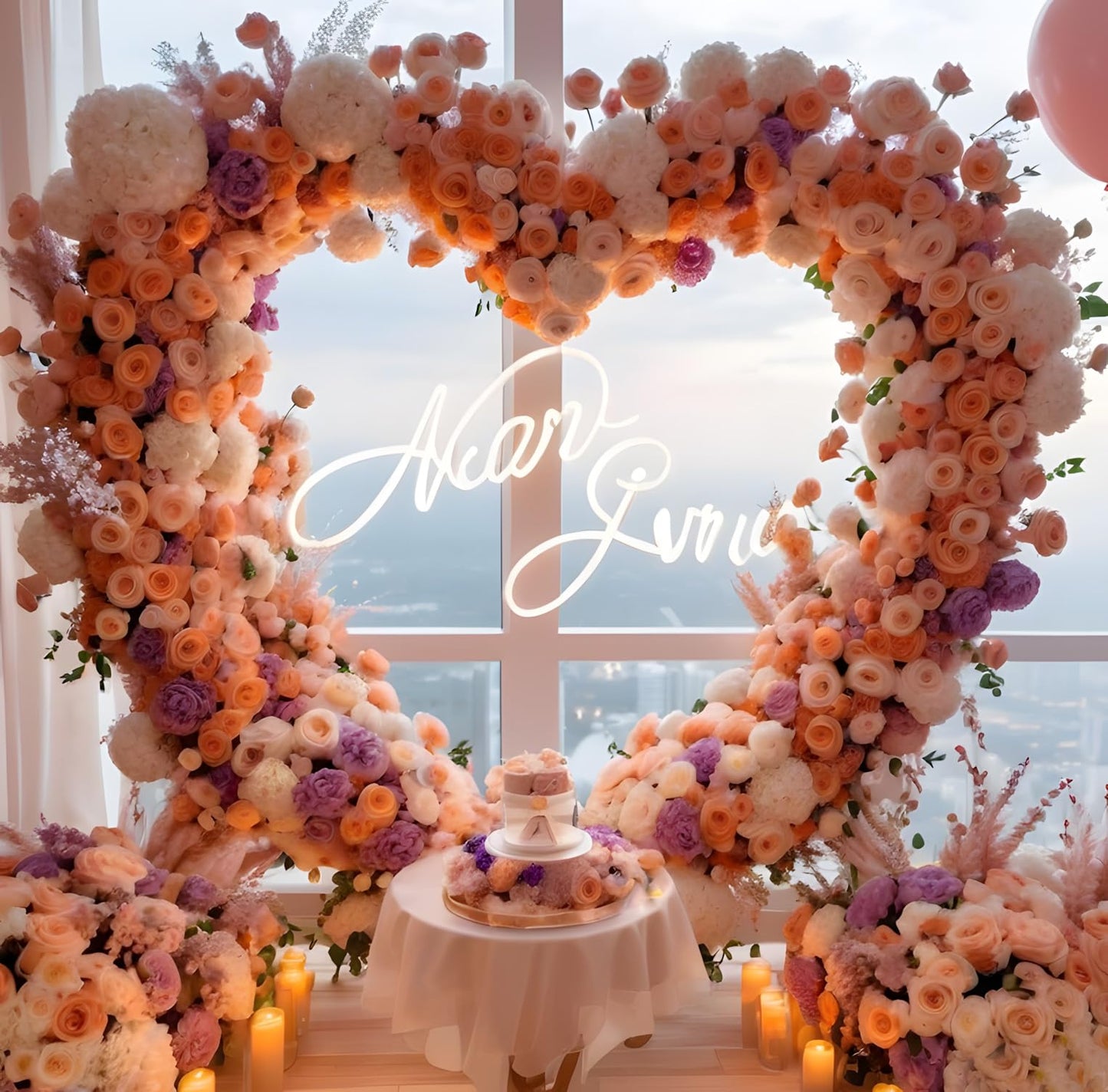 6.6FT Double Heart Balloon Arch Stand – Large Metal Frame for Weddings, Engagements, Valentine’s Day & Party Decorations (Gold)