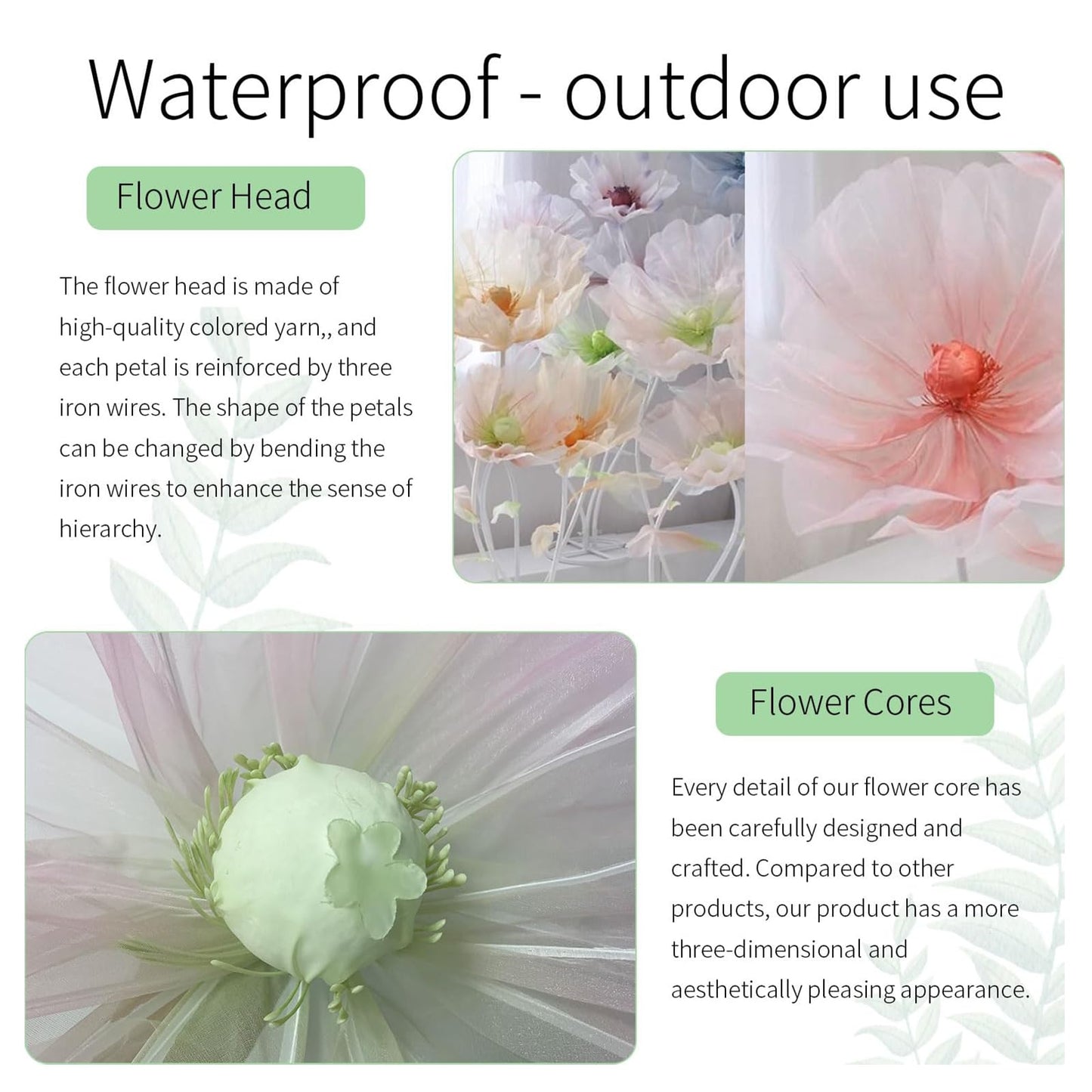 Large Artificial Giant Silk Flowers with Stand – Wedding & Event Decorations, Party Backdrops, Home Décor & Photography Props (Purple)