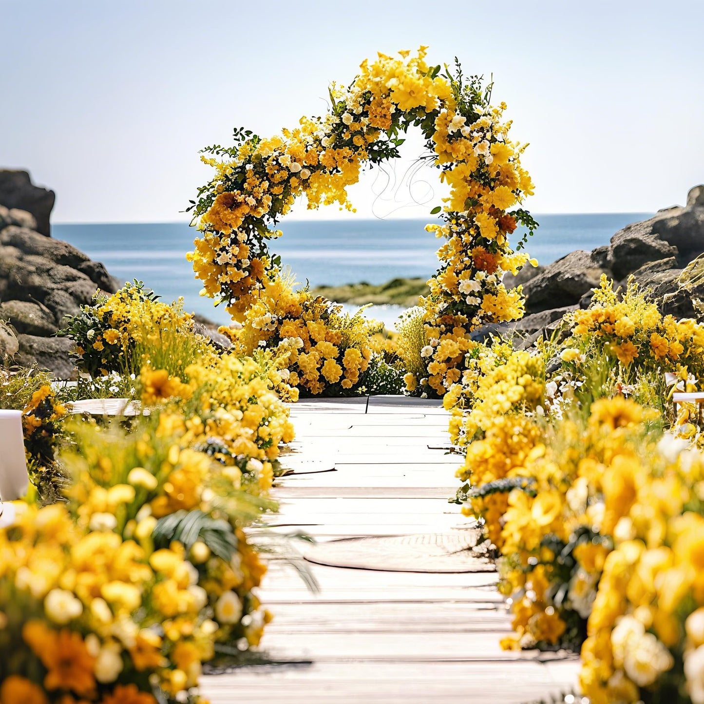 6.6FT Tilted Heart Metal Balloon Arch Stand – Gold Wedding Backdrop Frame with Water Bags for Weddings, Proposals & Party Decorations