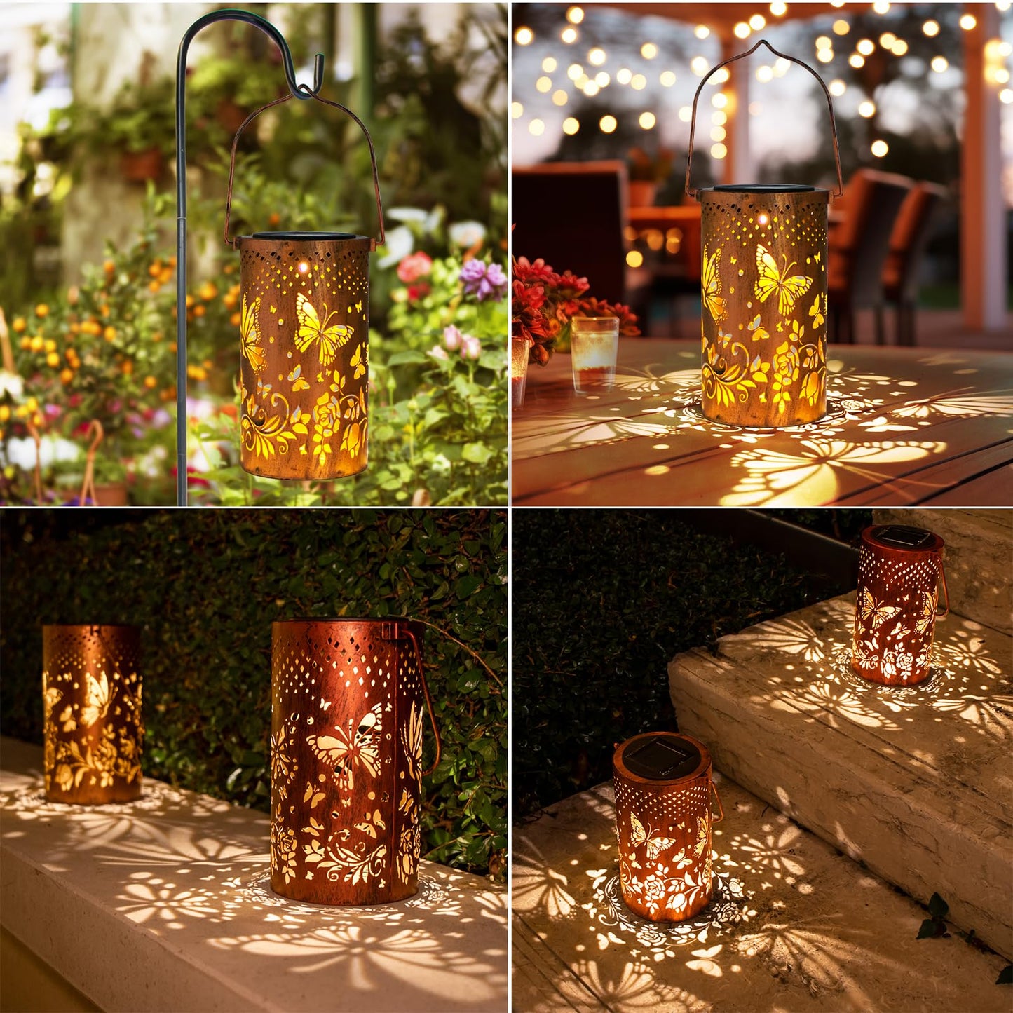 Solar Butterfly Lantern – Outdoor Garden LED Light, Waterproof Hanging Lantern for Yard, Patio & Pathway – Unique Gift for Women