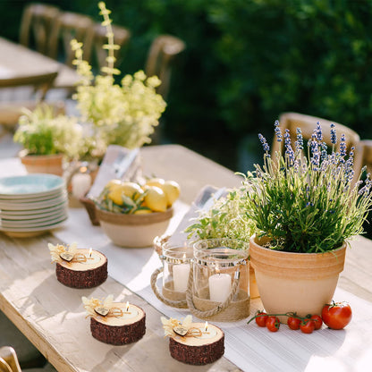 50-Piece Rustic Wedding Candle Favors – Tealight Holders with Dried Flowers for Bridal Showers & Wedding Décor
