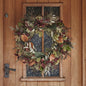 60cm Pre-Lit Red Robin & Eucalyptus Christmas Wreath – Artificial Front Door Decoration with 50 LED Lights, Battery Operated, Indoor/Outdoor