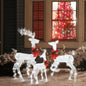 3-Piece Lighted Reindeer Christmas Decoration Set – Pre-Lit 270 LED Deer Family with Remote, Timer & Ground Stakes – Indoor/Outdoor Plug-In Ornament
