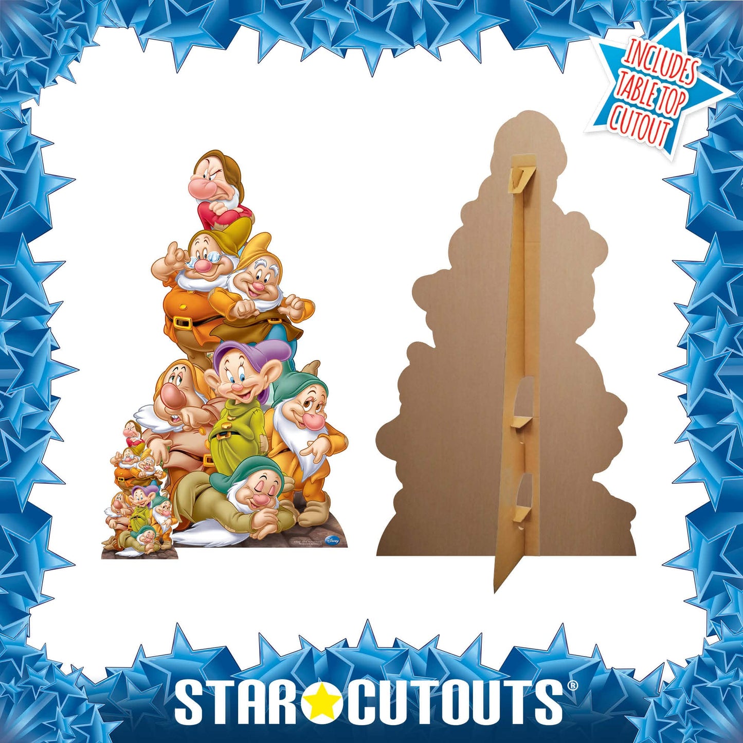 STAR CUTOUTS Seven Dwarves Lifesize Cardboard Cutout – Disney Party & Event Decoration