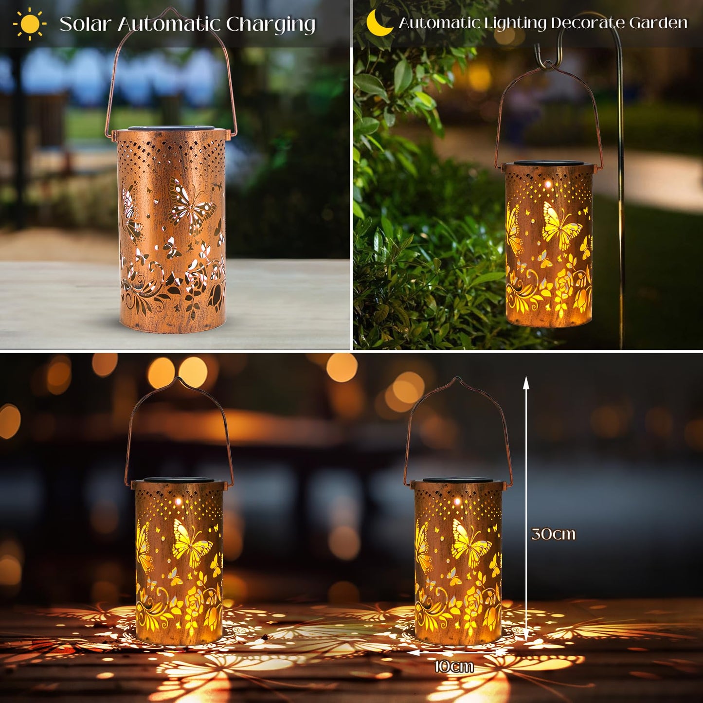 Solar Butterfly Lantern – Outdoor Garden LED Light, Waterproof Hanging Lantern for Yard, Patio & Pathway – Unique Gift for Women
