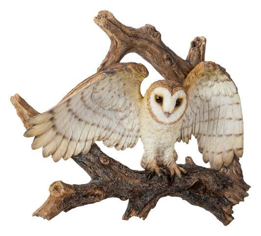 Barn Owl Wall Décor – Hand-Finished Resin Ornament for Home or Garden