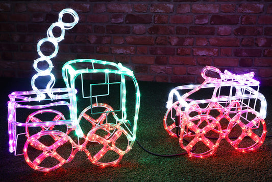 100cm Multi-Coloured 3D LED Rope Light Train & Carriage – Indoor/Outdoor Christmas Decoration