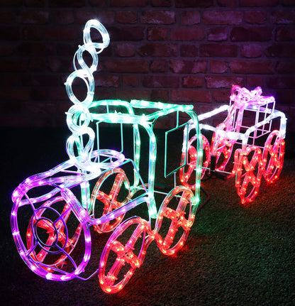100cm Multi-Coloured 3D LED Rope Light Train & Carriage – Indoor/Outdoor Christmas Decoration